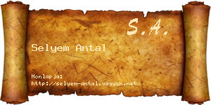 Selyem Antal névjegykártya